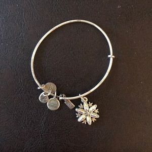 Alex and Ani snow flake charm bangle bracelet